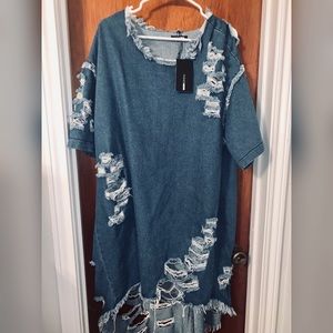 Fashion Nova Distressed Denim Dress